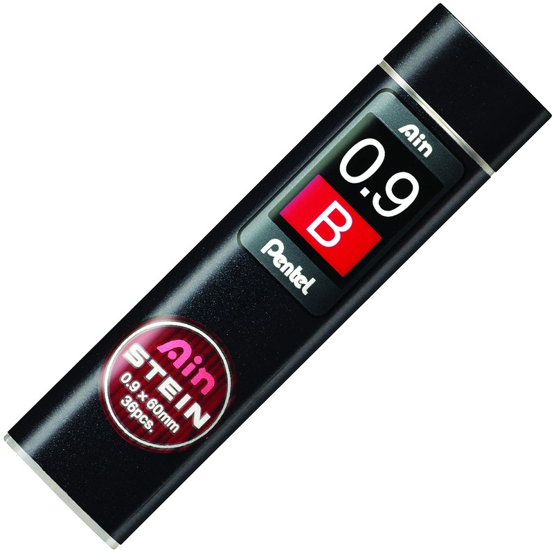 Pentel 0.9 mm B Ain Stein Refill Lead (Pack of
