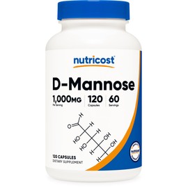 Nutricost D-Mannose 1000mg Per Serving, 120 Capsules - 500mg Per Capsule, Urinary Tract Health, Non-GMO and Gluten Free