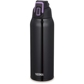 Thermos FHT-1002F BKPL Vacuum Insulated Sports Bottle, 0.3 gal (1 L), Black Purple, Cold Retention