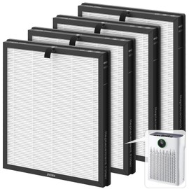 4 Pack HAP603 Replacement Filter Compatible with ECOSELF HAP603 / HAP603WF Air Purifier, 3-in-1 H13 True HEPA Filter with Activated Carbon, # RFHAP603, White