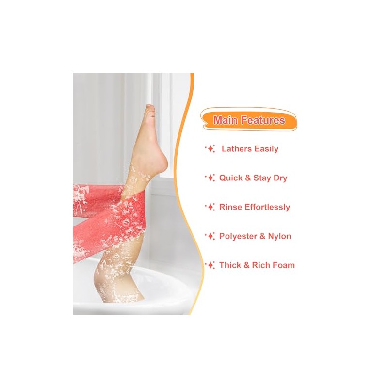 Paño Exfoliante Toalla Ducha Corporal Piezas Color Llama Azafrán