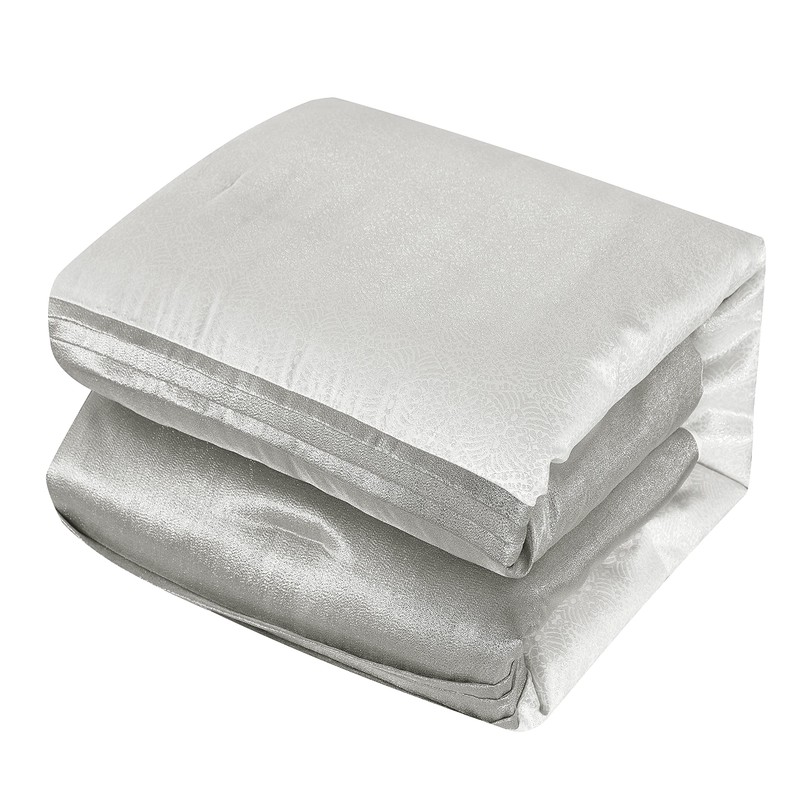 Grand Avenue White/Grey Queen Comforter Sets, 7 Piece Silver Bedding