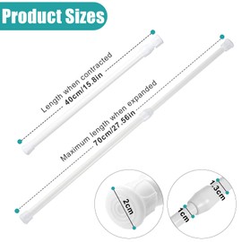 KUANVE 6 Pack Window Security Bars, Adjustable Sliding Glass Door Bar Sliding Door Security Bar Window Safety Lock Bar with Rubber Tips for Children Home, Extends from 15.8-27.6 Inch, White