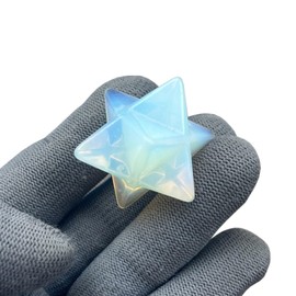 Sunshcat Synthetic Opalite Merkaba Hexagonal Star Crystals and Healing Stone,1 Inchs Crystal Protection Sacred Meditation Energy Healing Chakra ﻿