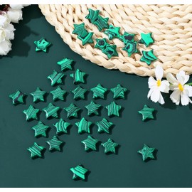 GUJOXILA 20pcs Malachite Star Crystals Gemstones Healing Gifts for Women Beginners Quartz Bulk Reiki Polished Pocket Protection Meditation Divination Gem Stones
