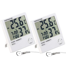 PEARL Camper Thermometer Set of 2 Digital Thermometer & Hygrometer with Outdoor Sensors (Digital Outdoor Thermometer, Indoor Outdoor Thermometer, Digital Thermometer