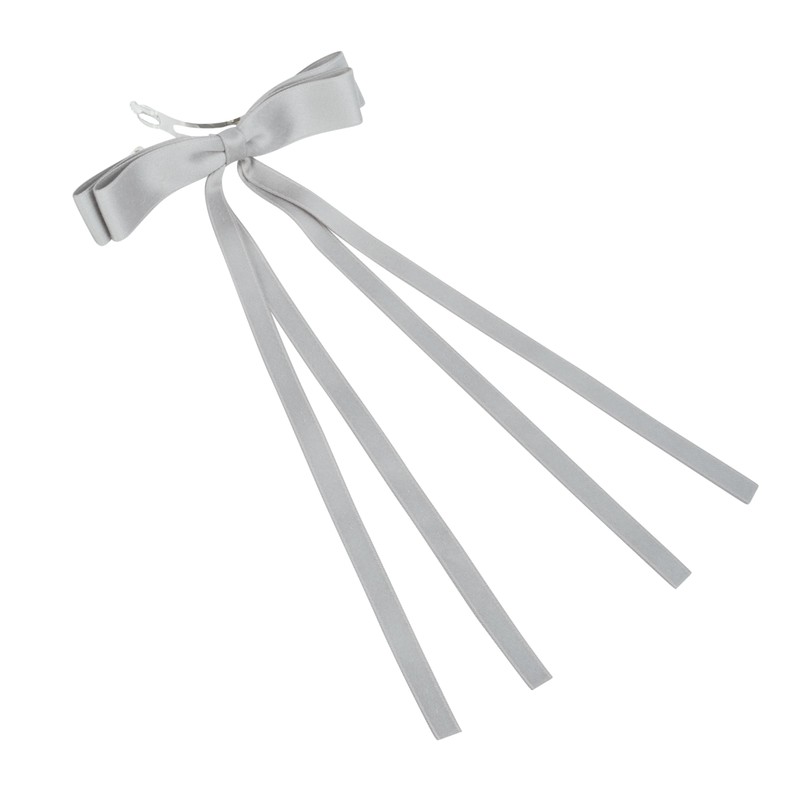 Double Bow Barrette Gray