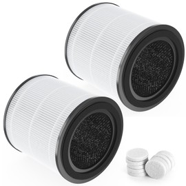 GoKBNY 2-Pack AP0601 True HEPA Replacement Filter Compatible with AIRTOK AP0601 Purifier, Part # AP0601-RF, 4-Stage True HEPA Filters-White Version