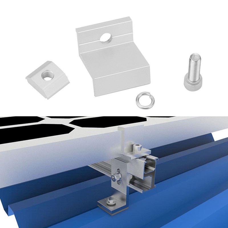 JIEHIN Pack of 14 Solar Panel Brackets, Solar End Clamp,