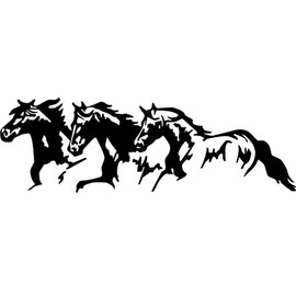 Black Big Promotion Running Horses Fashion Car Vehicle Self-Adhesive Sticker Waterproof Decal Decor Car Sticker 25cm*8cm