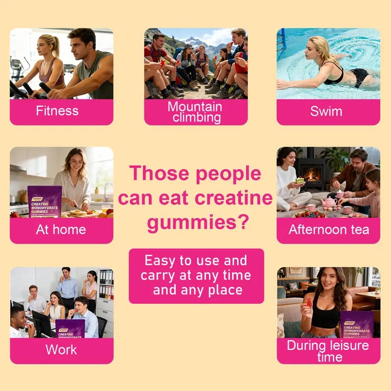 Creatine Monohydrate Gummies for Women – Muscle Recovery Support, Workout