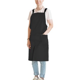 Surblue Pottery Aprons Split Leg Aprons with Pockets Adjustable Straps Waterresistant Split Apron for Women Men DIY Ceramic Pottery Art, Black