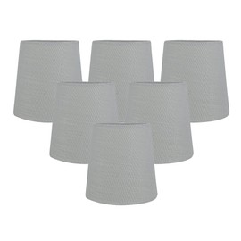 Meriville Set of 5 Gray Linen Clip On Chandelier Lamp Shades, 4-inch by 5-inch by 5-inch (Grey, Set of 6)