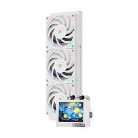 Thermalright Mjolnir Vision 360 ARGB White AIO CPU Liquid Cooler,IPS LCD Screen with 320 * 240 Resolution,for AM4/AM5 and LGA1700/1851,’3.5 inch’Magnet-Absorbent LCD Screen for Images