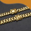 10mm Gold Plated Stainless Steel Cuban Link Chain Necklace &