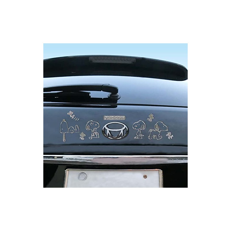 Meiho SN210 Snoopy Woodstock Emblem Sticker Large Silver
