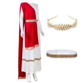 Slorntukn Toga Costume Women with Headwear Belt (Women, Small)