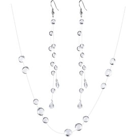 Caiyao Vivid Dew Juego de aretes colgantes de gota de agua de resina transparente