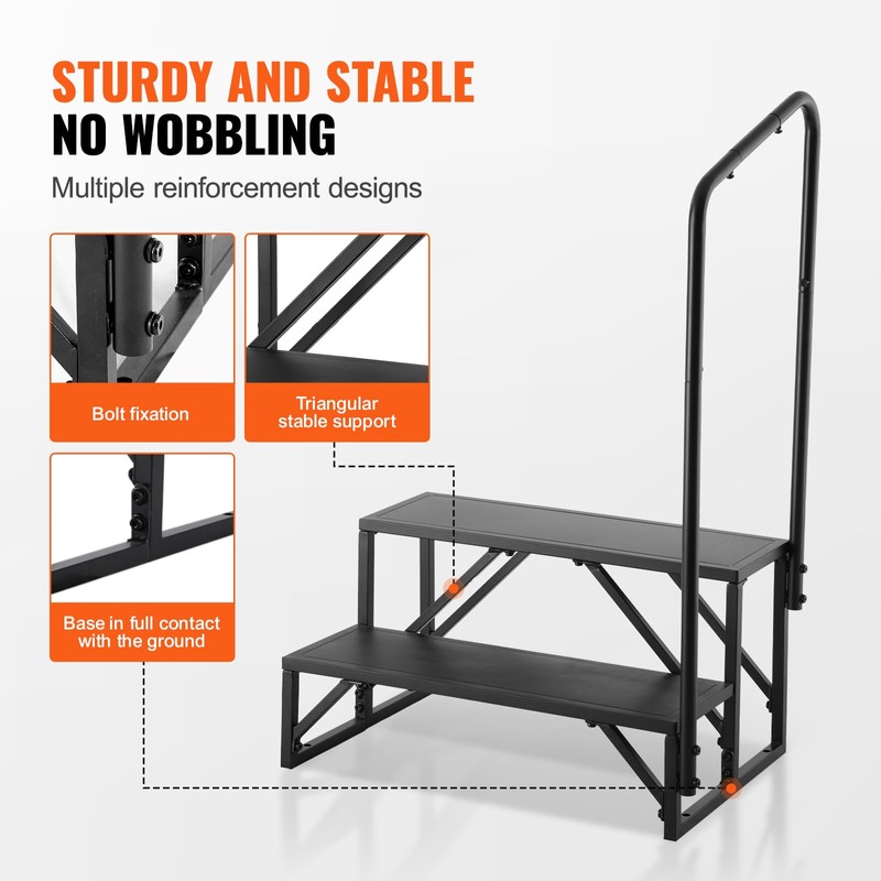 VEVOR RV Steps, 2-Step RV Stairs, 440 LBS Load Capacity,