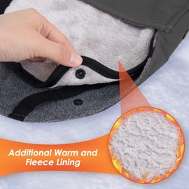 SlowTon Dog Winter Jacket, Waterproof Warm Coats for Large Medium Small Dogs with Polar Fleece Lining Turtleneck Scarf, Reflective Adjustable Puppy Snowsuit Raincoat for Cold Weather (GY-Plus Liner,S)