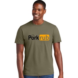 X-Large Military Brown Mens Pork Rub Funny BBQ Barbeque Grill Grilling Master Deluxe Soft T-Shirt