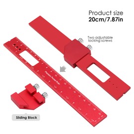 Marking gauge, precision scribing ruler, scribing tool, metal ruler, marking gauge, woodworking woodpeckers tools of 45° and 90° markings with ruler stop for scribing and drawing
