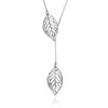 LillyMarie Ladies delicate necklace silver Pendant Leaf length adjustable gift