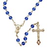 Catholic Brands Dark Blue Acrylic Prayer Bead Rosary with Adoring