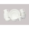 HomeVss, Bone China Rim Shape, Elegance White 40pc Dinnerware Set