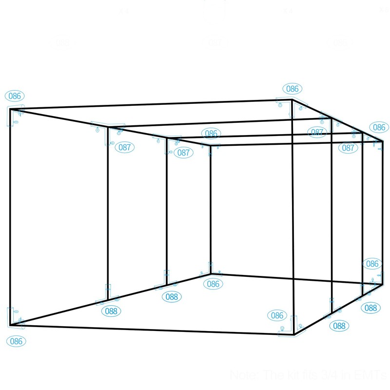 Aoneky 1" Baseball Batting Cage Frame Corner Kit- Fits 3/4"
