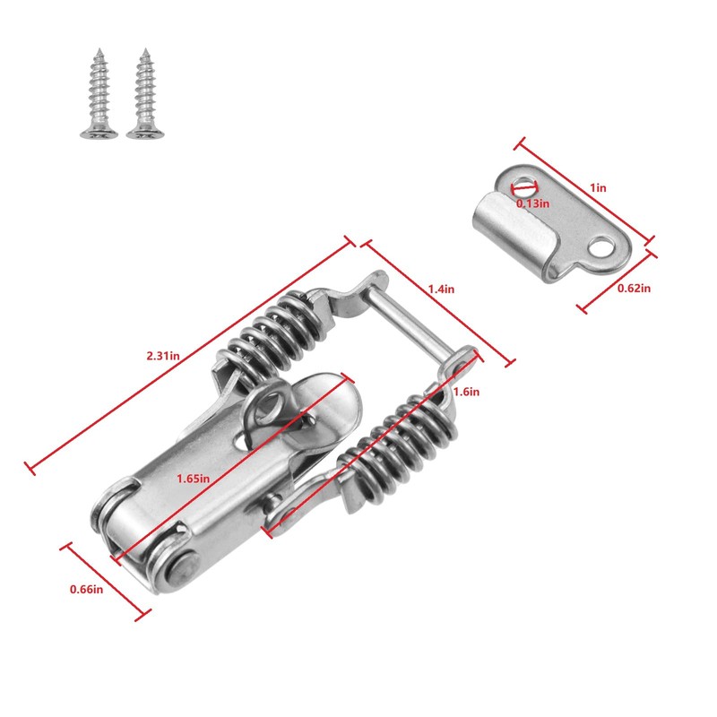 2-1/4 Inch Spring Loaded Toggle Latch 6Pcs, Stainless Steel Draw