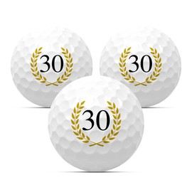 Golf Balls "30" for Birthdays, Set of 3, Golf Gift, Golf Birthday Gift, Gift Idea, Anniversary, Happy Birthday, 18 20 22 25 33 35 40 44 45 50 55 60 65 66 70 75 77 80 85 88 90 (30)