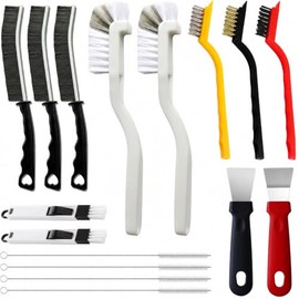 Cepillo de Limpieza 16 Piezas, Kit para Grietas, Cocina, Baño y Ventanas