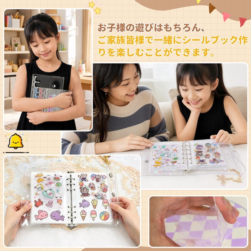 VVOKGO A6 Size Sticker Book for Girls 6 Holes Binder