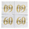 20 Napkins for 60th Birthday 33 x 33 cm White