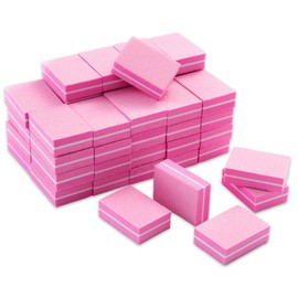 50 Pcs Mini Nail Buffer Blocks, 100/180 Grit Nail Buffing Block File, Mini Double Sided Nails Buffers Sanding Block Pink for Home, Buffer Nails File Manicure Tools for Salon Use, Pink-Purple