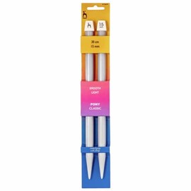 Pony Classic: Knitting Pins: Single Ended: 30cm x 15.00mm, Multicolor, 15mm