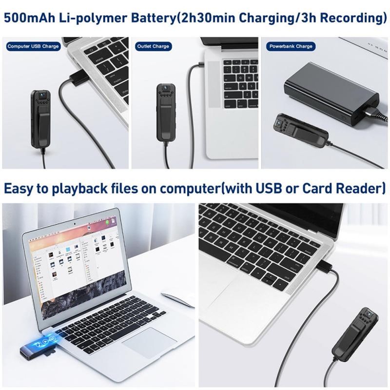 Portable Video Camera Clip On 1080P HD Pocket Video Camera