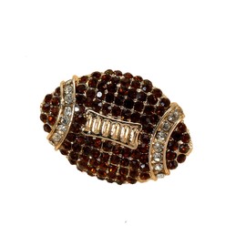 Football Pins for Women Rhinestone Football Brooch Pin Game Day Sport Rugby Lapel Pins Hat Bags Backpacks Sports Team Collection Jewelry for Fans