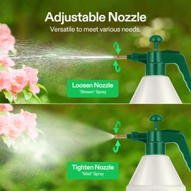 VIVOSUN VIVOSUN 0.4 Gallon Handheld Garden Pump Sprayer, 50 oz Gallon Lawn & Garden Pressure Water Spray Bottle with Adjustable Brass Nozzle, for Plants and Other Cleaning Solutions (1.5L Green)