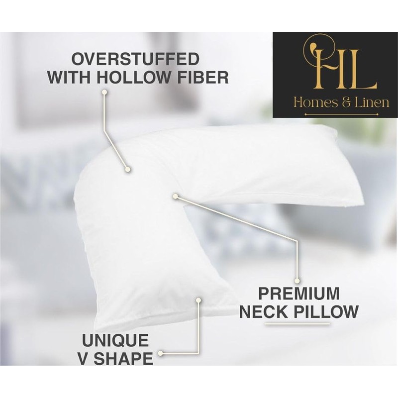 HOMES-LINEN V Pillow Orthopaedic V Shaped Pillow Extra Cushioning Support