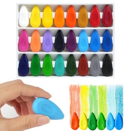 OSDUE 24 Colors Non Toxic Crayons for Kids, Washable Toddler Crayons, Water-Drop Shape Crayons, Easy to Hold Wax Colouring Crayons Party Bag Favours Boys and Girls Unisex, Coloring Art Supplies Toys