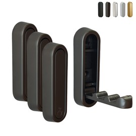 ShinYue Foldable Wall Hooks Heavy Duty - Zinc Alloy Hidden Handle with Anchors/Screws, Space-Saving for Bathroom, Kitchen, Closet, 33lb Capacity, Wall Mounted (Gray, Count, 4)