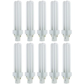Sunlite PLD26/SP41K/10PK 4100K Cool White Fluorescent 26W PLD Double U-Shaped Twin Tube CFL Bulbs with 2-Pin G24D-3 Base (10 Pack)