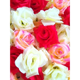 glaystore Artificial Rose Arrangement, 3.1 inches (8 cm) Set of 50, For Weddings/Parties/Afterparties/Bridal Events