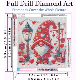 Valentines Day Diamond Painting Kits for Adults,Love Gnome Diamond Art Kits for Adults Beginners,5D DIY Crystal Gem Diamond Art Painting Kits for Adults Valentines Day Gift 14x14 inch