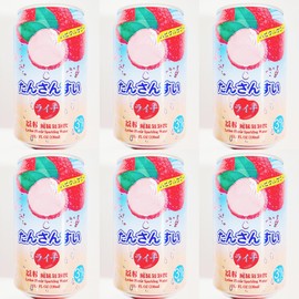 Speaking Water,Lychee Flavor Sparkling Water, 11.1FL OZ, 330ml, Pack of 6 荔枝風味氣泡飲