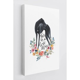 BXFAHZJ Greyhound Flower This Is a Love Story Wall Art Canvas Farmhouse 11x14 Inch Prints Greyhound Lover Decor For Dog Room Home Bedroom Gifts For Dog Mom, Dad, Dog Lovers.