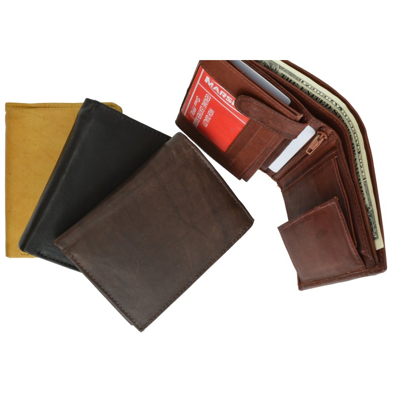 Leather Tri-fold European Wallet BK #518