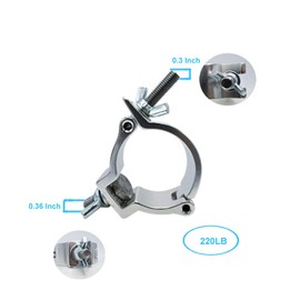 2 inch DJ Stage Lighting truss Clamp Fit 2inch OD Tubing Pipe Aluminum Mounting for Moving Head Light Par Light Spotlight(Max Load 220lb) (4PCS)